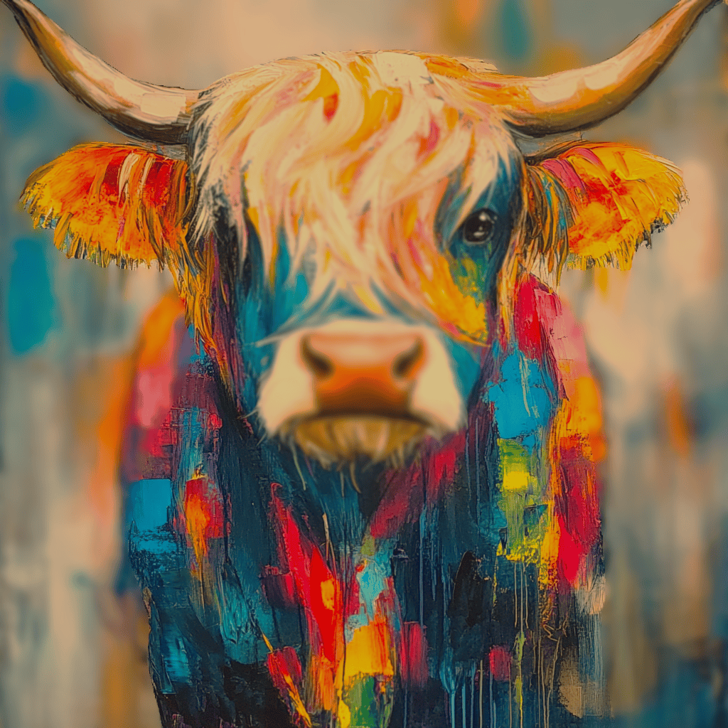 Abstract Highland Cow